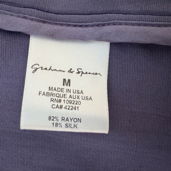 Graham & Spenser Blue Velvet 3 button Jacket Sz M - Picture 11 of 12